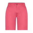 thumbnail image 2 of Brilliant Cargo Shorts Clearance for Men Summer Mens Shorts Elastic Waist Color Casual Five-point Pants Shorts with Pockets Button Pants(Pink,M), 2 of 5