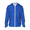 thumbnail image 1 of Balery Blue Glitter Sudadera ligera de manga larga con capucha y protección solar UPF 50+ para hombre y mujer, ideal para pesca y running-Medium, 1 of 7