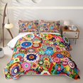 thumbnail image 2 of jejeloiu Vibrant Floral Quilt King For Men Women,Multicolor Pattern King Coverlet Set,Rainbow,3 Pieces, 2 of 7