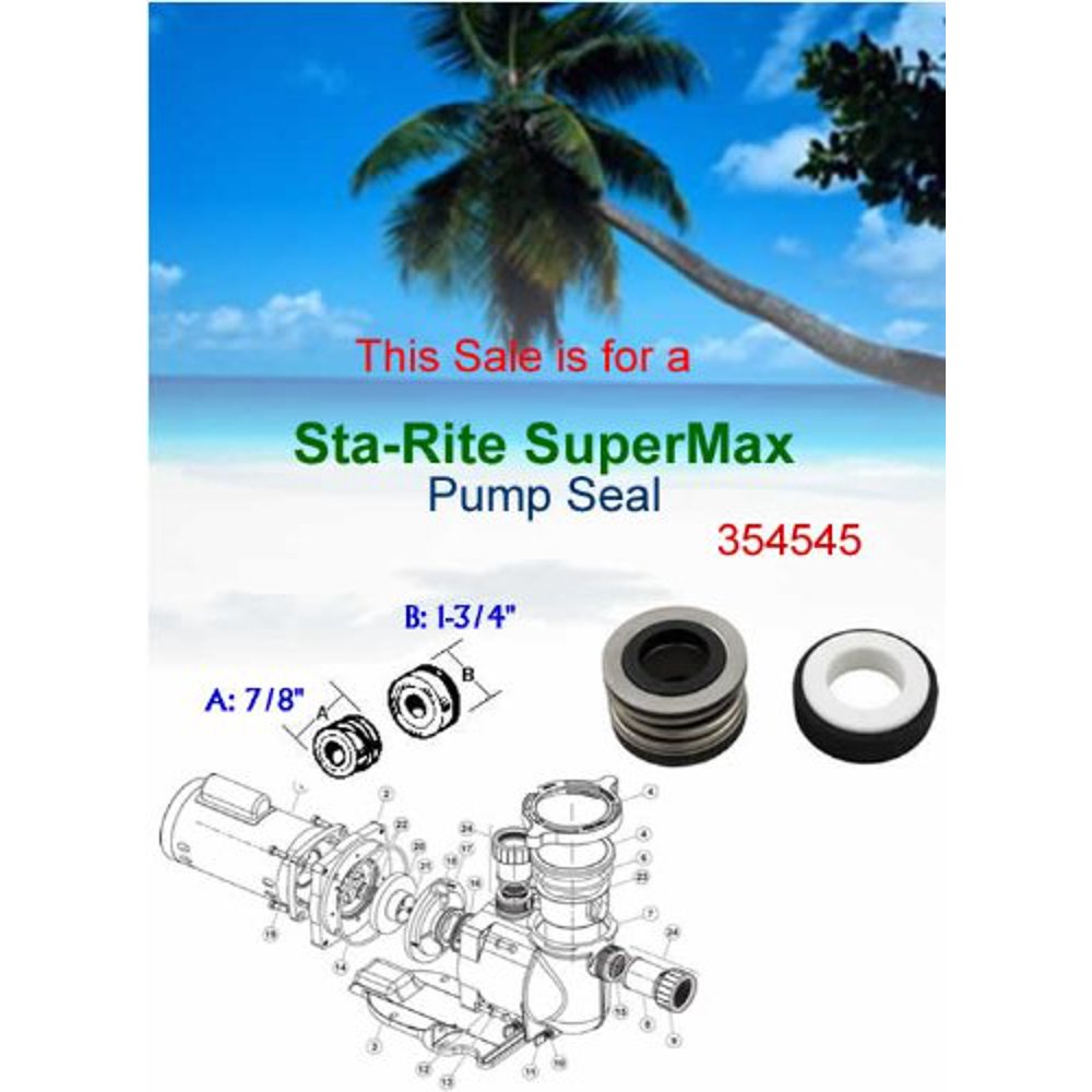 StaRite, SUPER MAX, Pool Pump Replacement Shaft Seal 354545. For QUICK