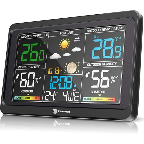Thermomètre intérieur extérieur avec station météo sans fil et prévisions