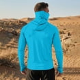 thumbnail image 6 of Dresfit Fishing Shirts for Men Muscle Hooded Sun Shirt 2026 Summer Long Sleeve Workout Hoodies Upf 50+ Sun Protection Outdoor Pullover with Face Mask Blue 3XL, 6 of 9