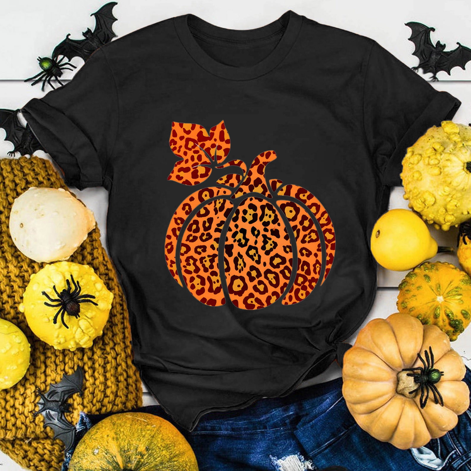 Leopard print best sale pumpkin shirt