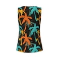 thumbnail image 5 of Xecao Palm Trees print women's scoop neck, loose-fit workout tank tops for the gym., 5 of 9