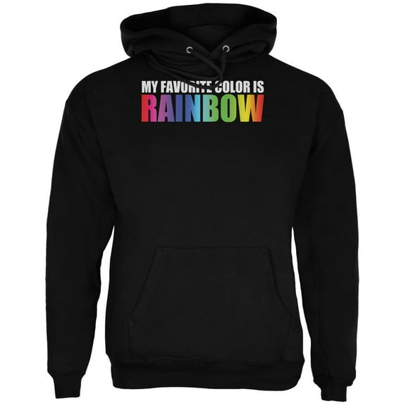 Rainbow Favorite Color LGBT Black Adult Hoodie - X-Large