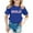 Blue, variant on Teen Girl Back To School Clothes Retro Quick-Drying O-Neck 1/4 Sleeve 1st 2st 3st Grade Hello Summer First Grade Back To School T-Shirt