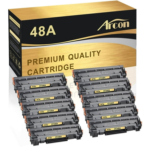 Arcon 10-Pack Compatible Toner for HP 48A CF248A works with LaserJet Pro M15w LaserJet MFP M28w M29w Pro M15a M16a M16w M28a M29a Printers (Black)