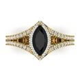 thumbnail image 2 of 1.2ct marquise cut black natural onyx 14k yellow gold halo Bridal Wedding Engagement Promise Anniversary Ring for Women size 9.5, 2 of 7