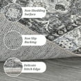 thumbnail image 3 of GlowSol 9' x 12' Large Washable Rugs Vintage Boho Rug Floral Area Rug Non Slip Low Pile Soft Carpet for Living Room Bedroom, Gray, 3 of 7