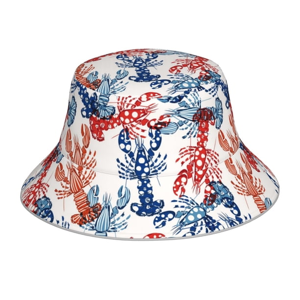 Balery Red Lobster Sombreros para el sol para hombre y mujer, sombrero de pescador con UPF 50+
