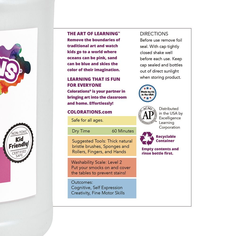 Colorations Metallic Gel Paint Gallon - Set of 2, Silver & Gold