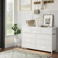 thumbnail image 3 of Emorefun TV Stand for 55 Inch TV, Entertainment Center with 10 Drawers for Living Room, Closet, Entryway, Hallway, White, 3 of 7