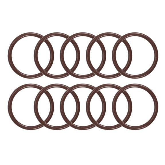 Fluorine Rubber O-Rings 23mm OD 19mm ID 2mm Width FKM Seal Gasket, Brown 10pcs