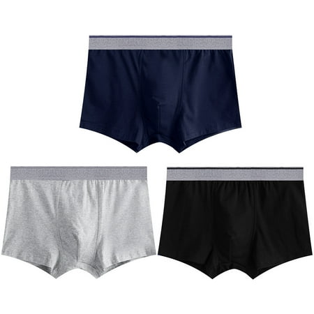 3 Pairs Men's Underwear 3D Design Breathable Cotton Boxer Briefs Trunk ...