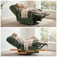 thumbnail image 4 of QuzyAor 38.6" Overstuffed Manual Recliner Chair, Soft Fabric Lounge Chair with Padded Footrest & Ergonomic Support for Living Room Bedroom Home Theater, Green, 4 of 10