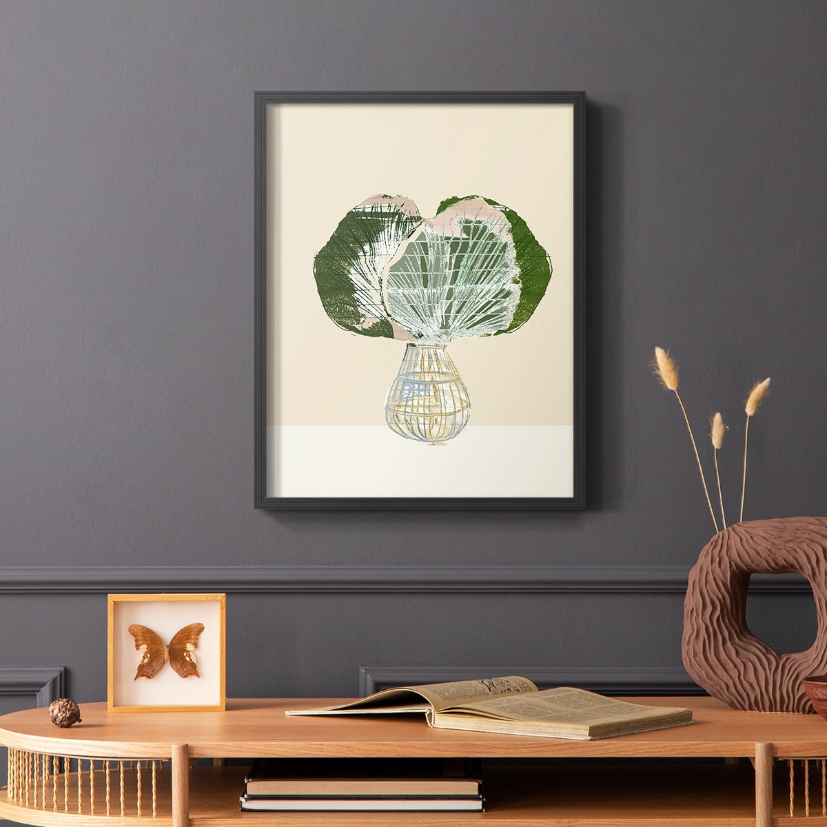 Woven Tropical Leaf I Framed Print - Solid Wood in Single Picture Frame Solid Wood 2 Framed Print