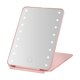 thumbnail image 1 of MELANNCO Espejo de tocador LED plegable de oro rosa, luces LED regulables, espejo compacto y plegable, recargable, ideal para viajes, 1 of 5