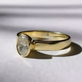 thumbnail image 2 of 2Ct Lab Created Diamond Oval Cut Bezel Set Women's Engagement Ring In 14K Yellow Gold Plated, 2 of 5