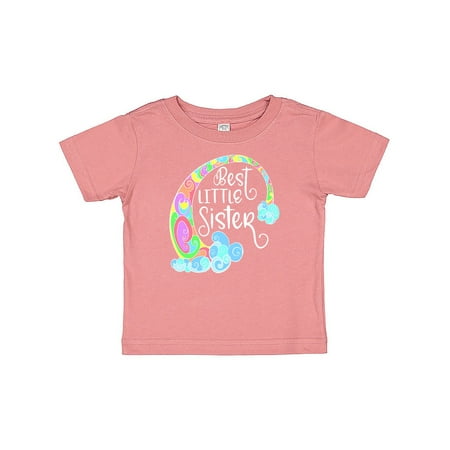 

Inktastic Best Little Sister Colorful Rainbow Swirls Gift Baby Girl T-Shirt