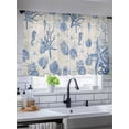thumbnail image 5 of Sheer Curtains 45 Inch Length 2 Panels Set for Kitchen, Blue Coastal Starfish Semi Sheer Curtains for Windows, Beach Ocean Nautical Shells Conch Voile Window Treatments Rod Pocket Curtain, 5 of 7