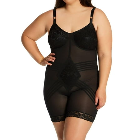 

Women s Rago 9071X Plus Long Leg Body Briefer with Contour Bands (Black 46DD)