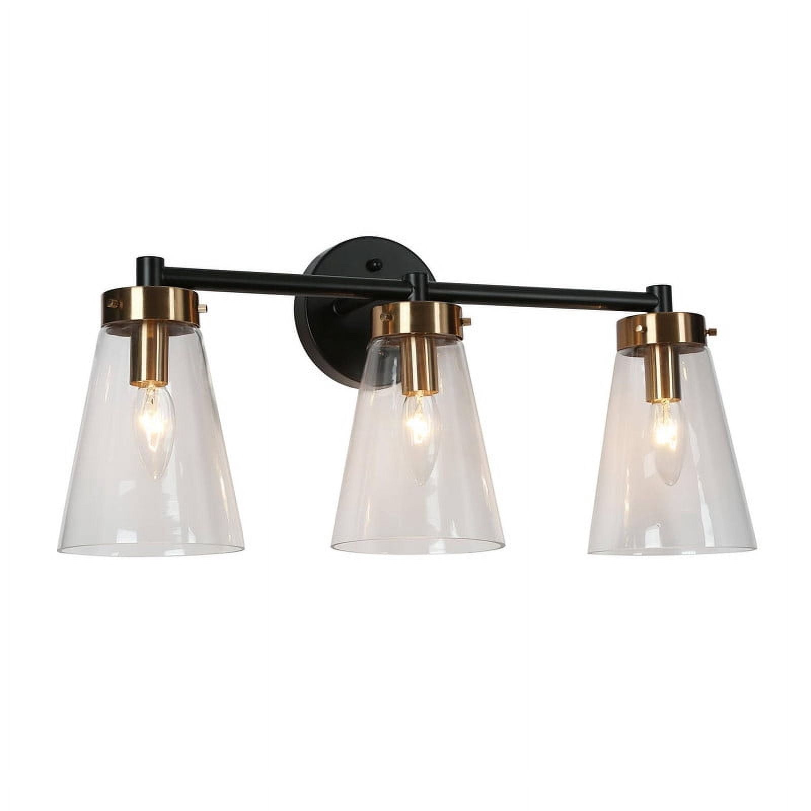 LNC Deferoiry 21.7-in 3-Light Matte Black LED Modern/Contemporary Vanity Light