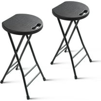 24-Inch Folding Stool with Handle, Folding Bar Stool with Non-Slip Feet,Folding Chair,Indoor and Outdoor Foldable Stool for Adults,600 lbs Capacity, Set of 2