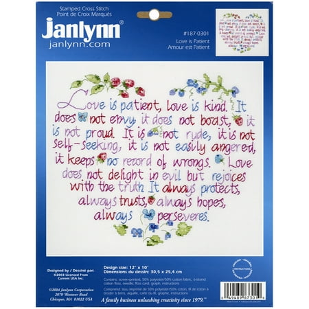 Love Stitch - Love Is Patient Stamped Cross Stitch Kit-12