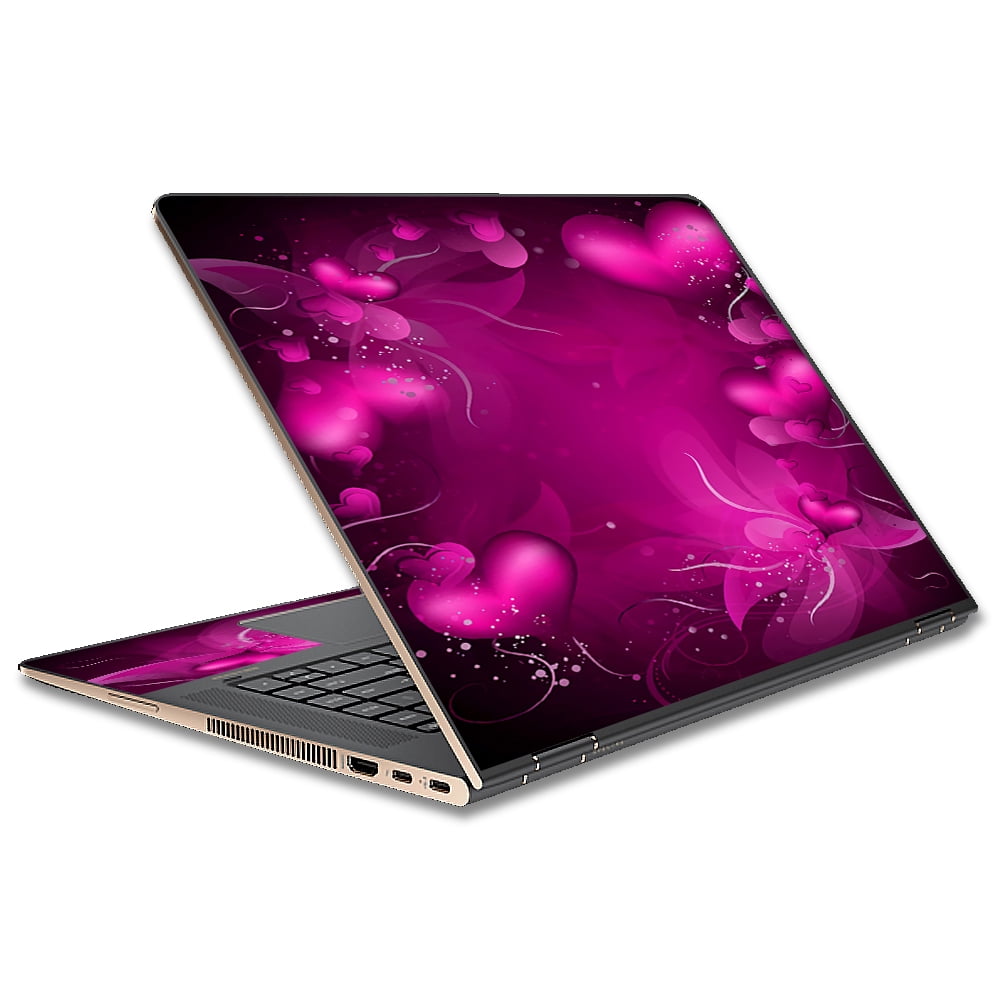 Skin Decal For Hp Spectre X360 15t Laptop Vinyl Wrap Pink Hearts