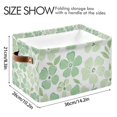 thumbnail image 4 of Yayeee 2 Pack Canvas Storage Basket with Handles for Shelves Fabric Bins Closet Organizer, Green Floral, 4 of 8