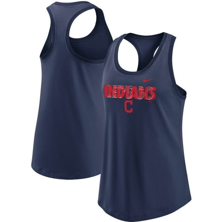 Cleveland Indians Nike Women's Let's Go Racerback Performance Tank Top - Navy