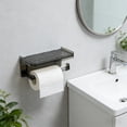 thumbnail image 4 of Amketima No Drill Bathroom Toilet Paper Holder with Shelf Acrylic Aluminum Wall Mounted 7.28 Inch for Tissue Roll Storage Phone Wipes, 4 of 6