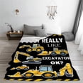 thumbnail image 2 of I Just Really Like Excavator Blanket Excavator Toddler Blanket for Boys Kids Flannel Excavator Throw Blanket for Bed Couch Sofa Chairs All Season X-Small 40x30In ( Toddler ) Pet, 2 of 6