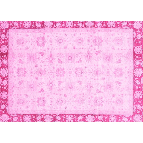 Ahgly Company Indoor Rectangle Oriental Pink Traditional Area Rugs, 6' x 9'