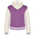 thumbnail image 2 of Vestes Unisexes de Baseball Lilas à Couleurs Contrastées, 2 of 3