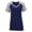 Navy, variant on BW2204 Color Blocked V-Neck Tee-White-M
