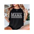 thumbnail image 1 of Cotton Short Sleeve T-Shirt Checkered Mama Tee - Mother’s Day T-Shirt with Checkered Pattern and Classic Round Design, Perfect Gift for Mom, 1 of 6