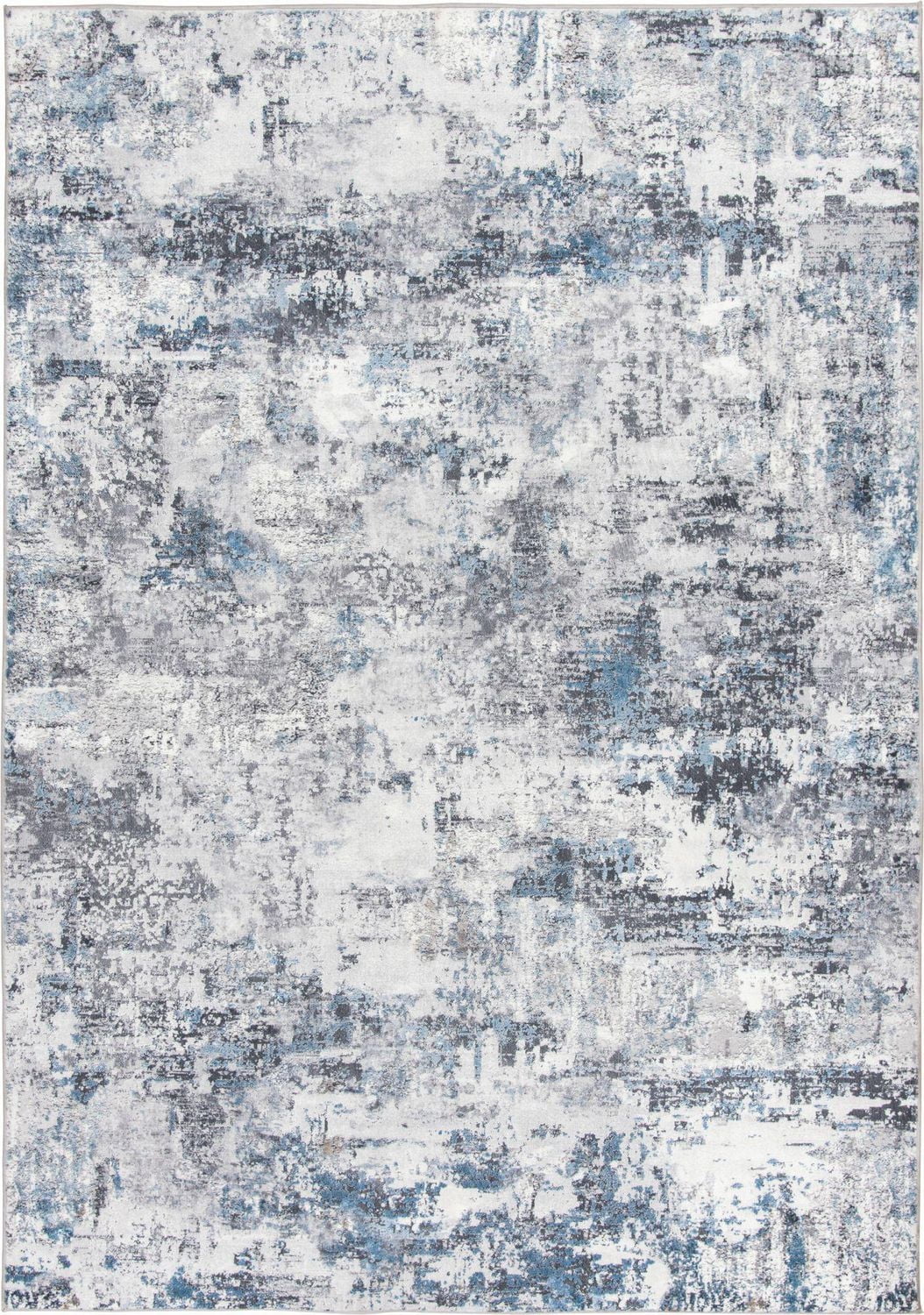 Banburry Ocean Blue and Grey Woven Area Rug
