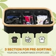 thumbnail image 3 of Ultimate Laundry Sorter: 145L Hamper with 3 Removable Bags & Lid - Extra Large Foldable Basket for Bedroom or Laundry Room, Black, Labels for Sorting Clothes, 3 of 8