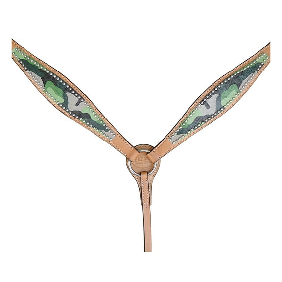 HILASON Western Horse Leather Breast Collar Set Camo