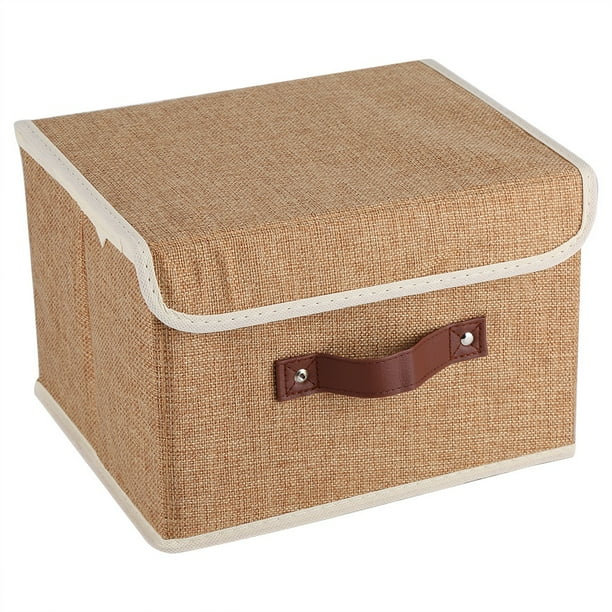 Caja organizadora de ropa, almacenamiento de ropa plegable de tela, organizador de almacenamiento de lino y algodón, organizador de ropa de tela, apariencia llamativa Jadeshay A