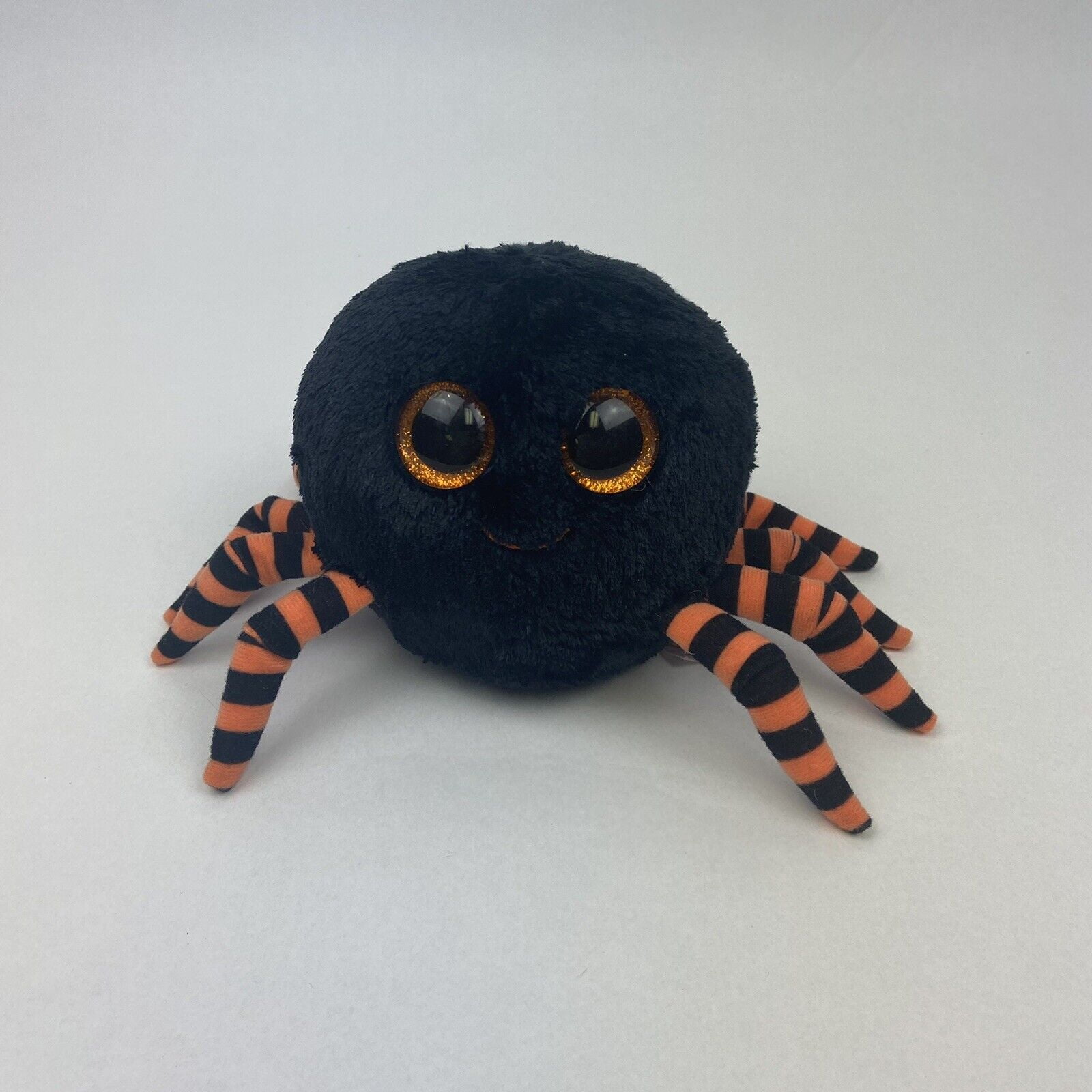 Ty Beanie Boos 6" Crawly the Spider Plush Orange Black w/ Glitter Eyes