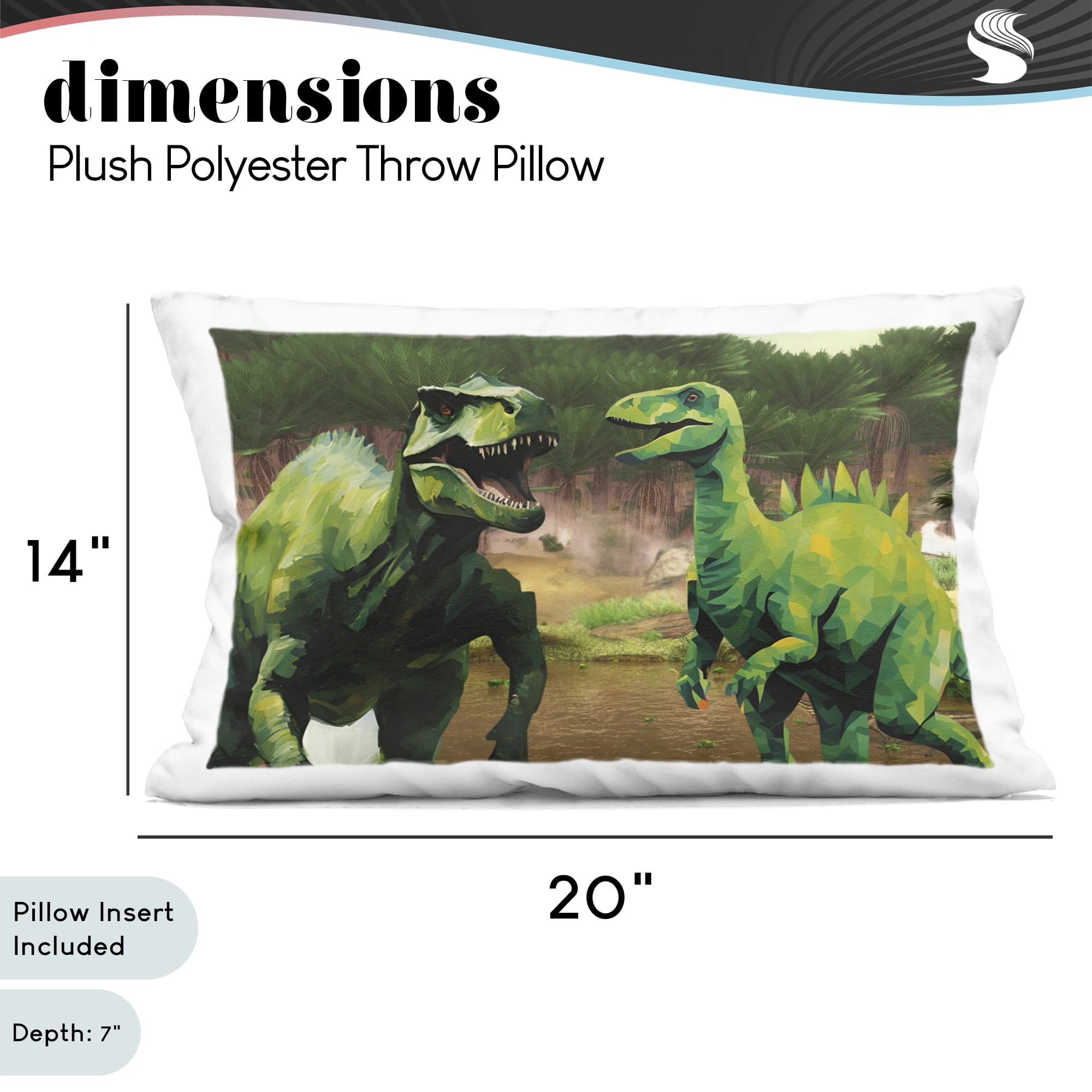 Stupell Industries Green Jungle Dinosaurs Decorative Printed Throw Pillow, design by Jesse Keith