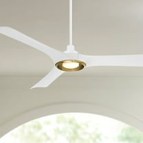 Casa Vieja 56" Ethos Modern Indoor Outdoor Ceiling Fan 3 Blade LED Light Remote Control Matte White Finish Bedroom Damp Rated