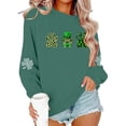thumbnail image 4 of Pounoo St Patricks Day Sweatshirt for Women Shamrock Art Print Tops Fashion Comfortable Casual Saint Patricks Long Sleeve Shirt Gift, 4 of 6