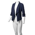 thumbnail image 3 of FashionOutfit Women's Stretch 3/4 Gathered Sleeve Open Blazer Jacket, 3 of 5