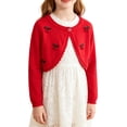 thumbnail image 3 of UACY Kids Girls Bolero Sweater Shrug, Long Sleeve Open Front Knit Cardigan for School, Party and Everyday Wear, 3 of 6