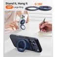 thumbnail image 3 of 2025 Flagship Magnetic Phone Grip Ring Holder Kickstand [2-Sided Magnetic] [360 Rotation] Fit for MagSafe Accessories for iPhone 17 16 15 14 13 12 11 Samsung, Google, Blue, 3 of 9