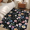 thumbnail image 4 of Spring Floral Area Rugs 2.7'x5', Washable Small Throw Rugs for Kitchen Bedroom, Elegant Pastoral Flowers Butterflies Black Indoor Outdoor Rug Non-Slip Low Pile Carpet Runner Reversible Floor Mats, 4 of 8