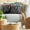 thumbnail image 5 of Ambesonne Cityscape Throw Pillow Cover 2 Pack, Manhattan Panorama Urban, 16", Blue and Pale Cinnamon, 5 of 7